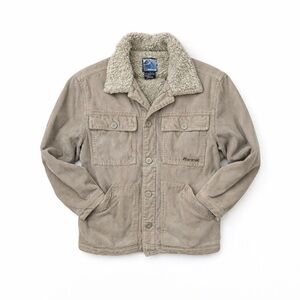 KIRRA Mens Jacket Coat Tan Corduroy Sherpa Lined small Trucker Core